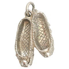 Ballet Dancing Shoes Silver Charm Pendant