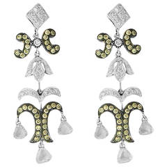 Diamond Gold Chandelier Earrings