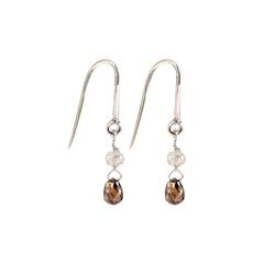 VIVAAN Champagne Briolette Diamond Gold Dangle Earrings