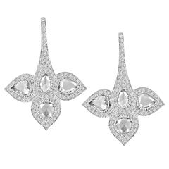 Rose cut Diamond gold Earrings