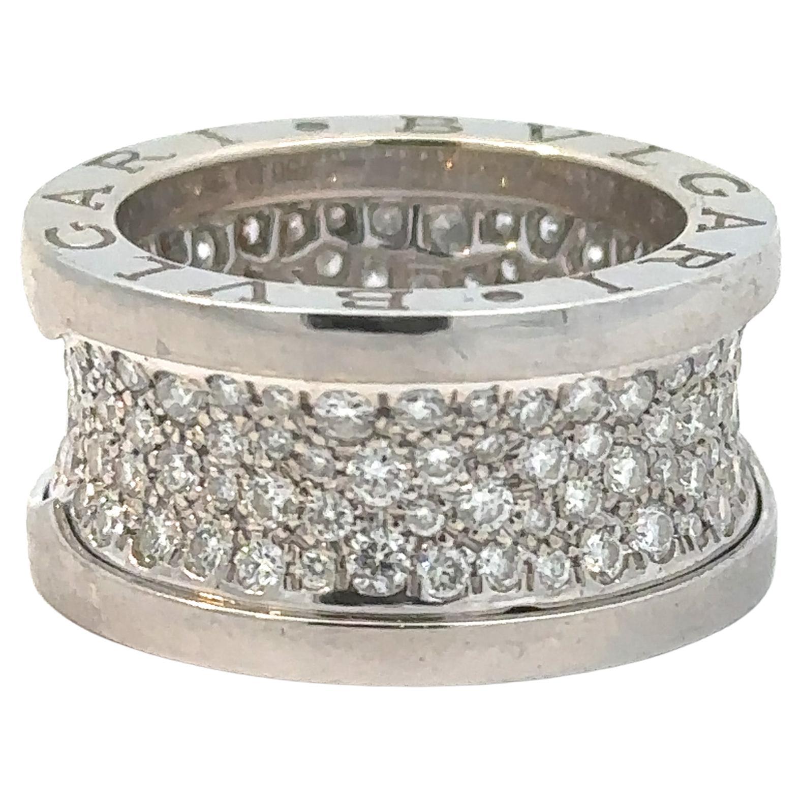 BVLGARI B.zero1 Anillo de diamantes con pavé de oro blanco TALLA 6 en venta