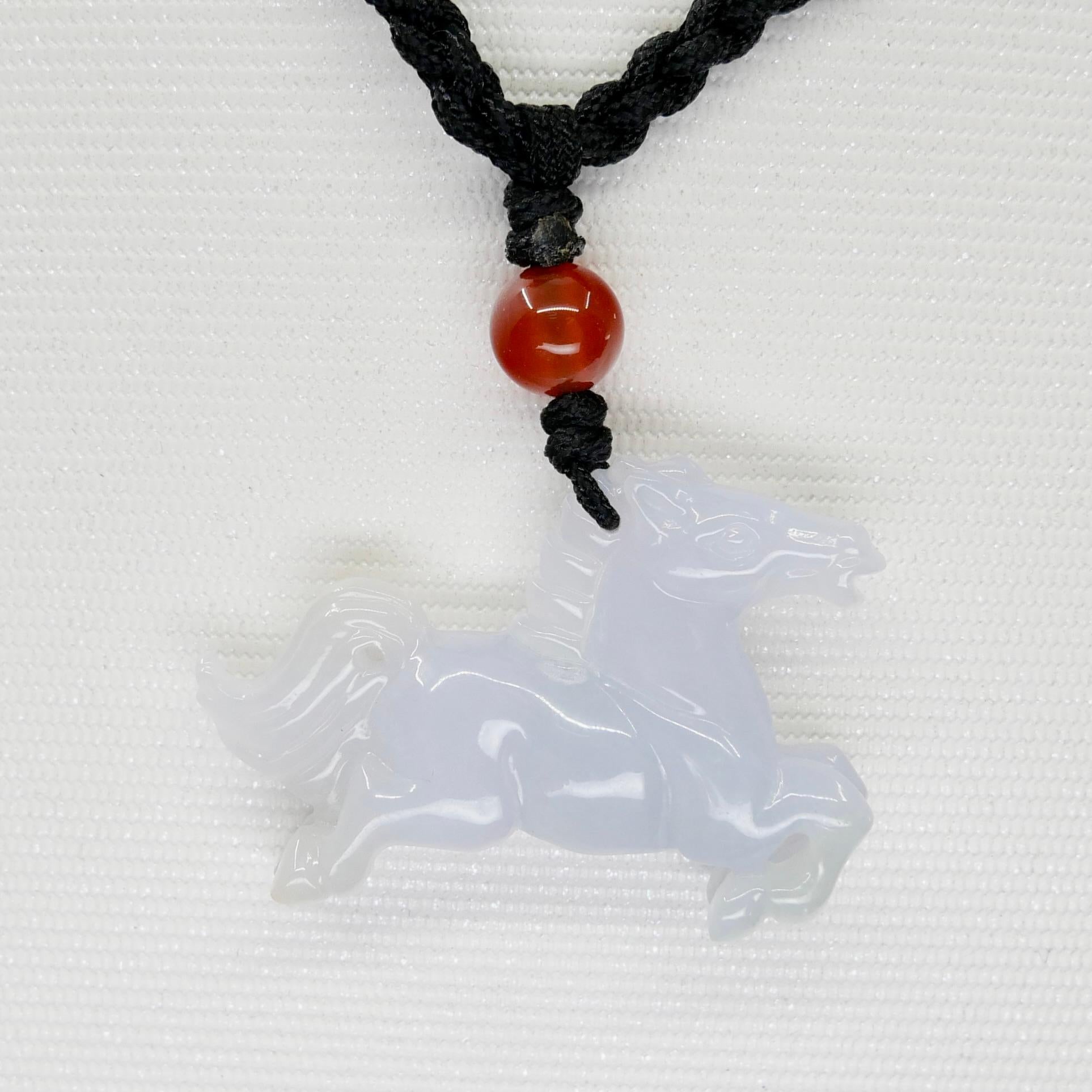 Certified 29 Carat Jade Horse Pendant, Perfect for Equestrians & Horse Lovers For Sale 8