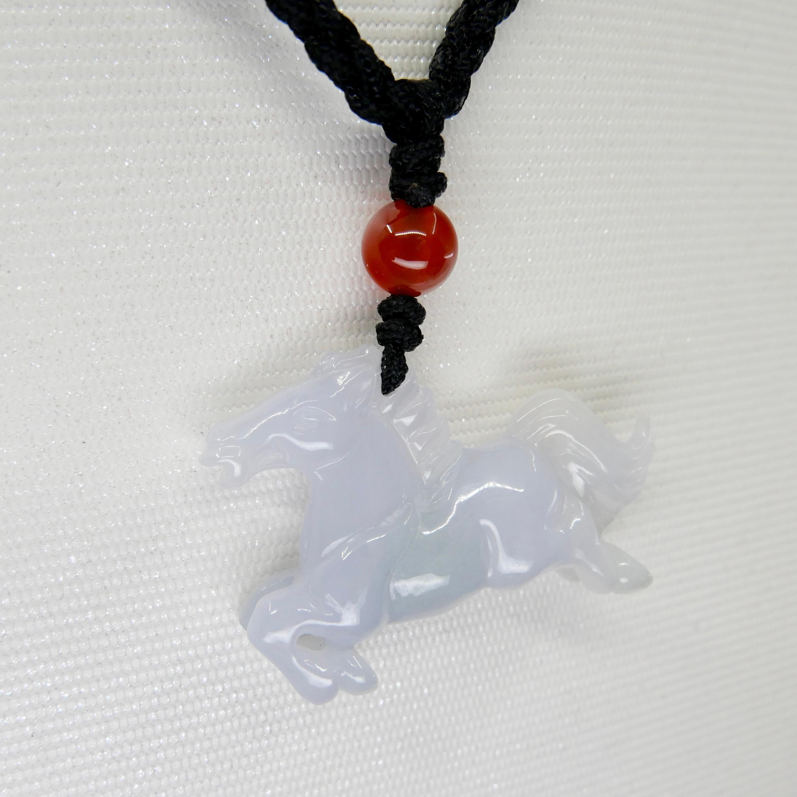 Certified 29 Carat Jade Horse Pendant, Perfect for Equestrians & Horse Lovers For Sale 6