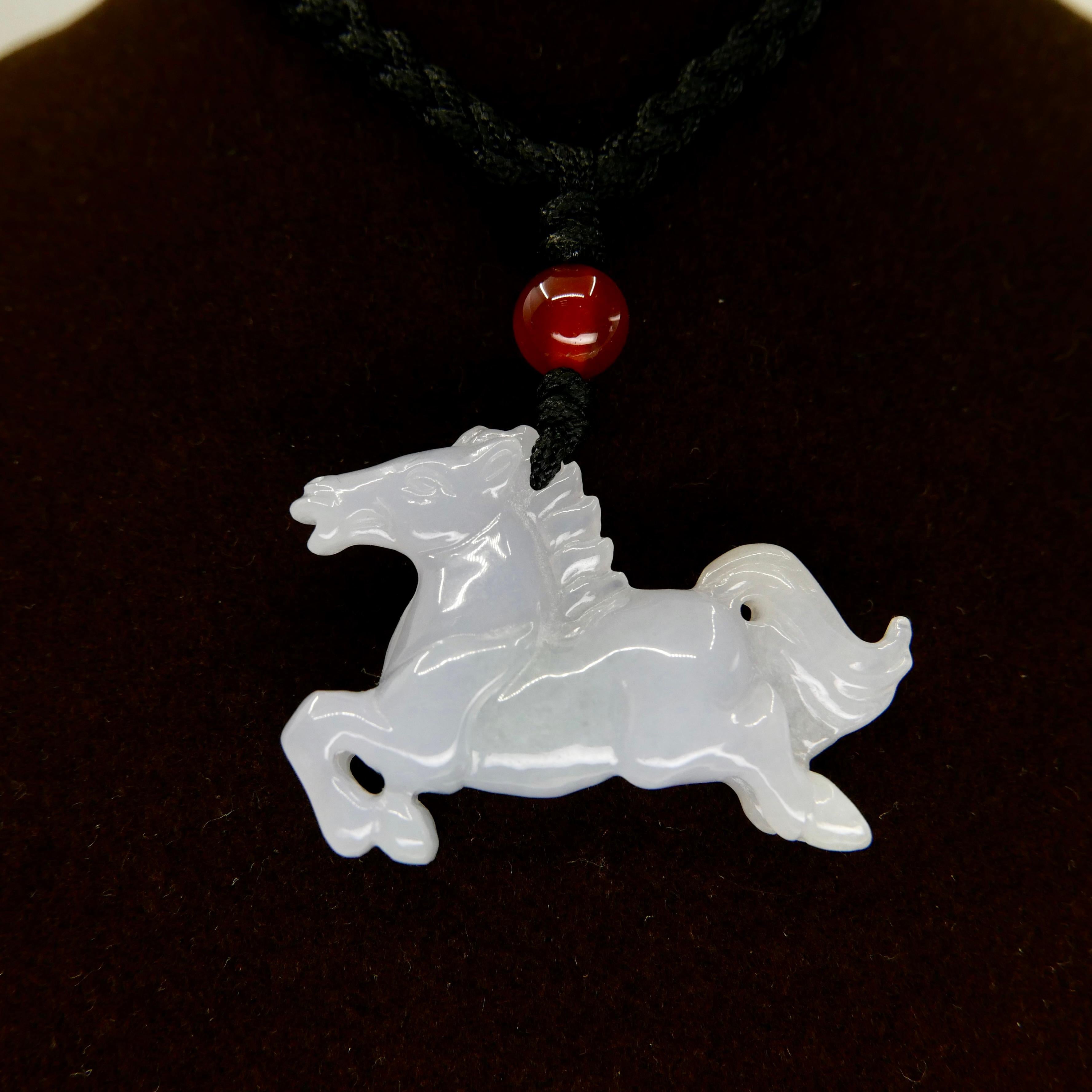 Certified 29 Carat Jade Horse Pendant, Perfect for Equestrians & Horse Lovers For Sale 9