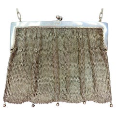 Antique George Stockwell Late Edwardian Sterling Silver Mesh Purse.
