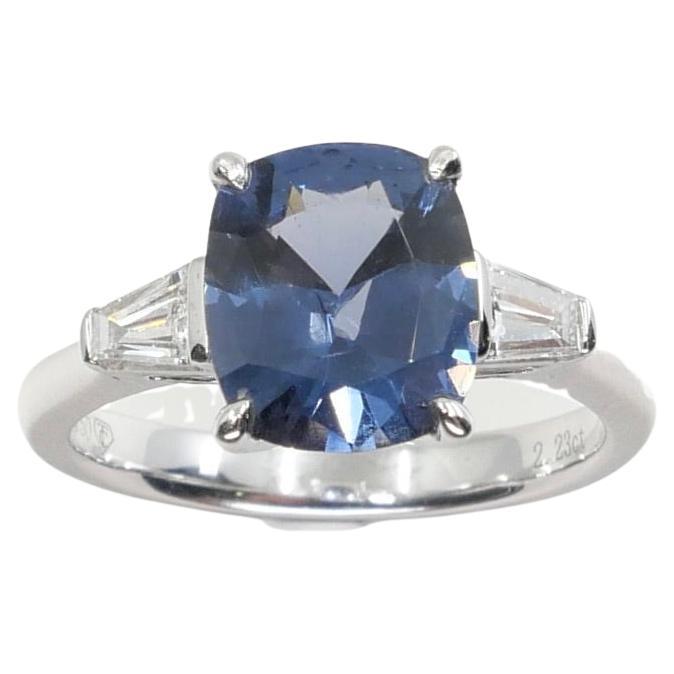 Contemporary GRS Certified 2.23 Cts Cobalt Spinel & Diamond Cocktail Ring. Collector's Item. For Sale