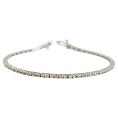 1,05 Karat runder natürlicher Diamant-Tennisarmband aus 14 Karat Weißgold