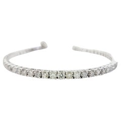 Bracciale tennis con diamanti naturali da 5,77 carati, oro bianco 14 carati