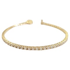Pulsera de tenis de diamantes naturales de 2,77 quilates y oro amarillo de 14 quilates