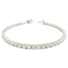 Pulsera de tenis de diamantes naturales de 8,53 quilates y oro blanco de 14 quilates
