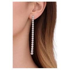 FACTORY-DIRECT PRICING, 4.01ct Natural Diamond Tennis Drop Earrings in Platinum