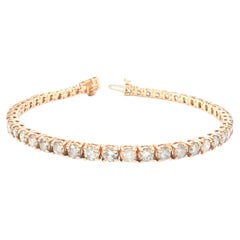 OFERTA ESPECIAL DE UN MES: Pulsera tipo «tenis» con diamantes naturales de 5,03 quilates en oro rosa de 14K