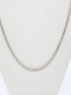 PREZZO DI VENDITA – NON SI ACCETTANO OFFERTE, collana con diamante naturale rotondo da 6,25 ct, oro bianco 14k, 20''