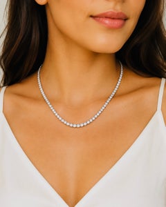 CRAZY BLOWOUT MONTH, 6.25 ct Round Natural Diamond Necklace 14k White 20''