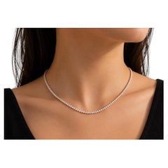 Collar tipo «tenis» con diamantes naturales de 18,50 quilates, en oro amarillo de 14K, de 18"