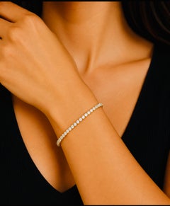 SOLDE EXCEPTIONNEL – PAS D'OFFRE, or jaune 18 carats, bracelet « tennis » avec diamants naturels de 6,07 carats