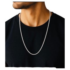 CLEARANCE, 16.55 CtsNatural Diamond Tennis Necklace 14K White 22''