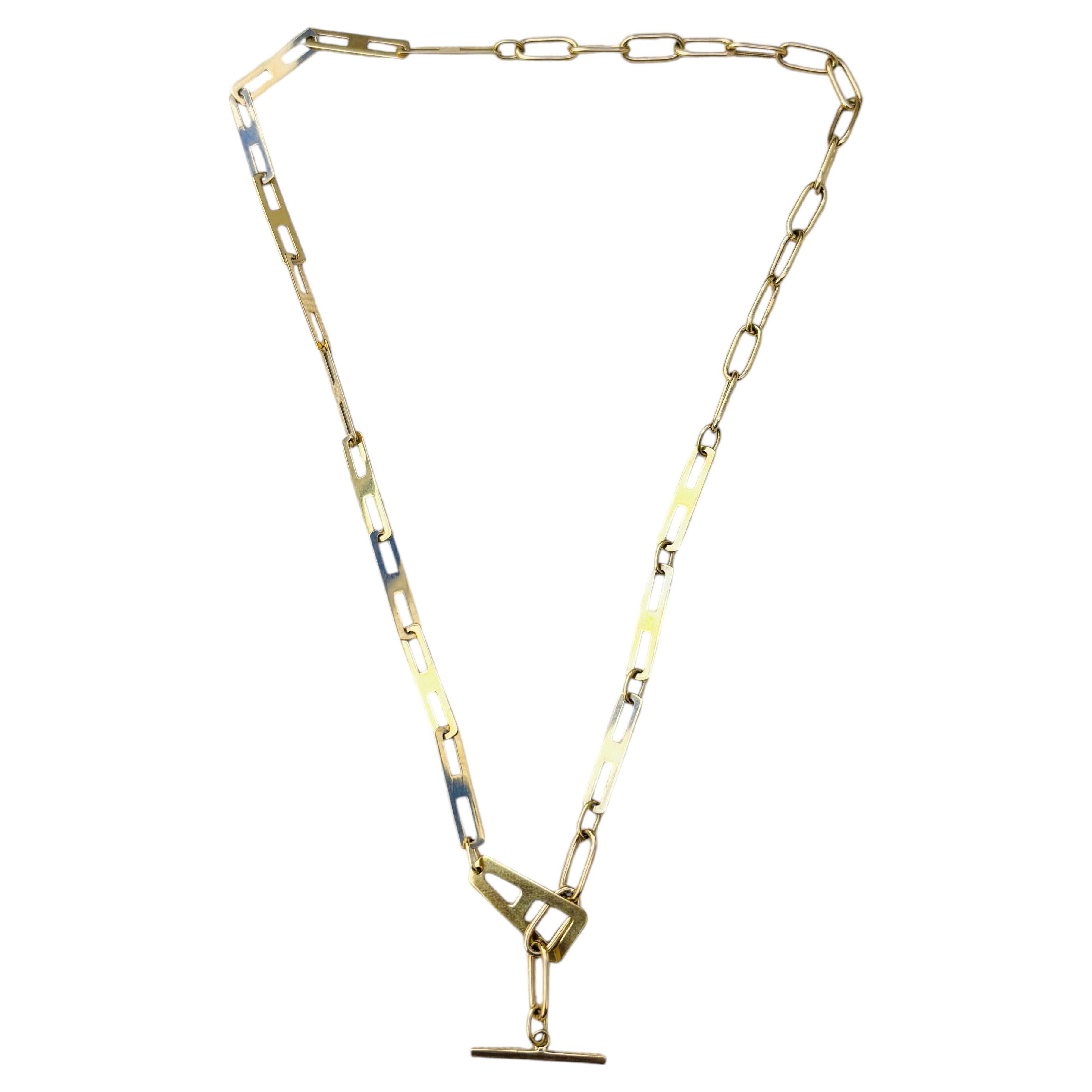 Pure Style, 14k Yellow Gold Italian Made Clip Board Style Necklace