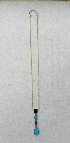 MONTH-LONG SALE, 14k Italian made yellow gold chain-Lapis necklace 20"