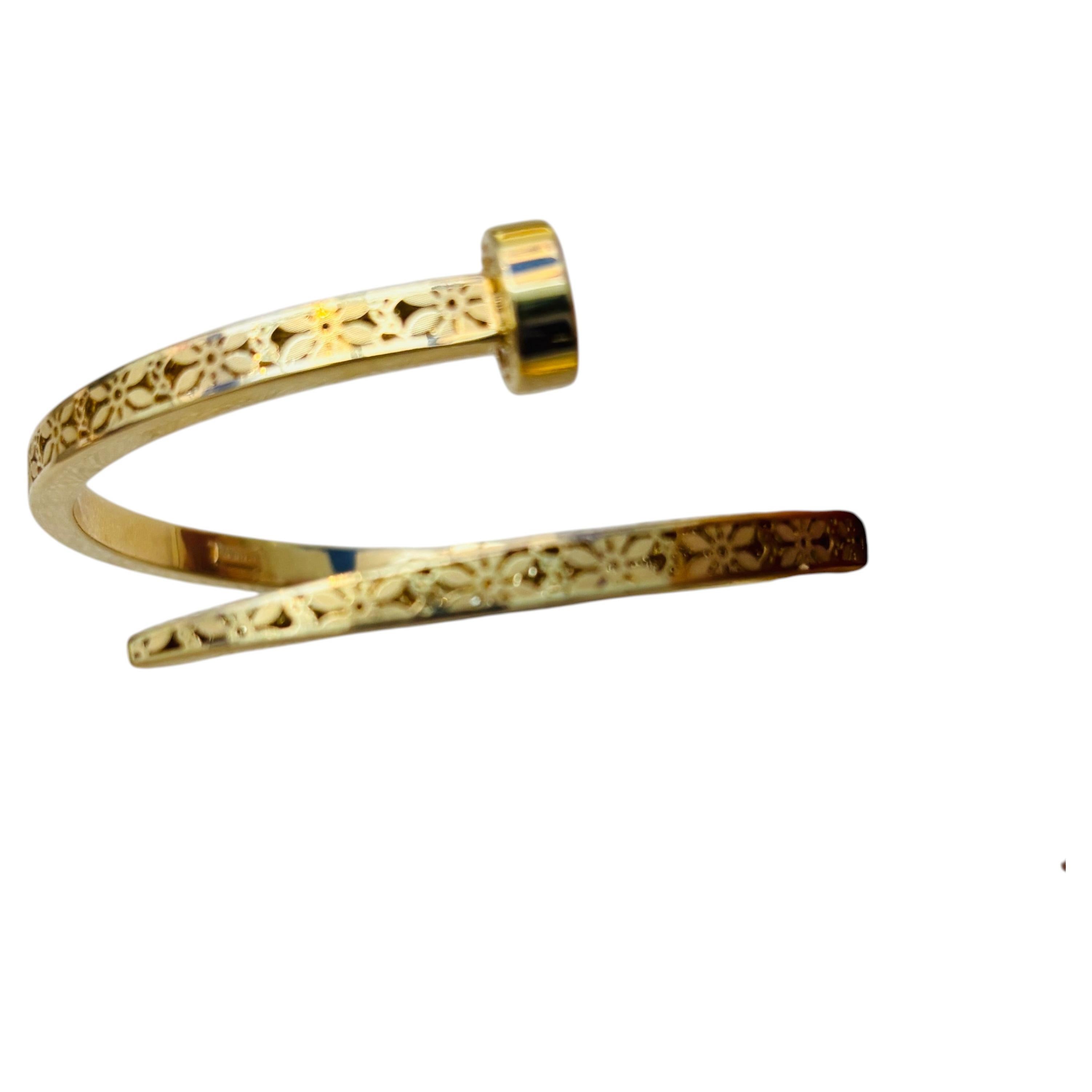 ELEGANT, bracelet rigide flexible en or jaune 14 carats de création italienne, 7"
