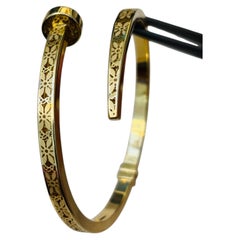 ELEGANT, 14K Italian Design Yellow Gold Flexible Bangle Bracelet 7"