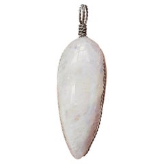 GRAND pendentif en forme de poire « moonshine » à la lueur bleue subtile, 1,50 pouce