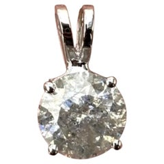 CLEARANCE, 2.22 Carat Round Shape Natural Diamond 14k white pendant
