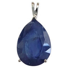 SPECIAL LIMITED PRICE, 13.67 Carats Pear Shape Natural Blue Sapphire Pendant