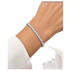 5.82 Carat Natural Diamond Tennis Bracelet 14K White Gold