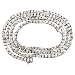 MONTH-LONG SELL, 16.88 ct Natural Diamond Tennis Necklace 14k White