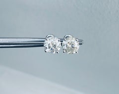 EXCLUSIVE SALE, 4.14 Carats Natural Diamond Studs 14 Karat White Gold