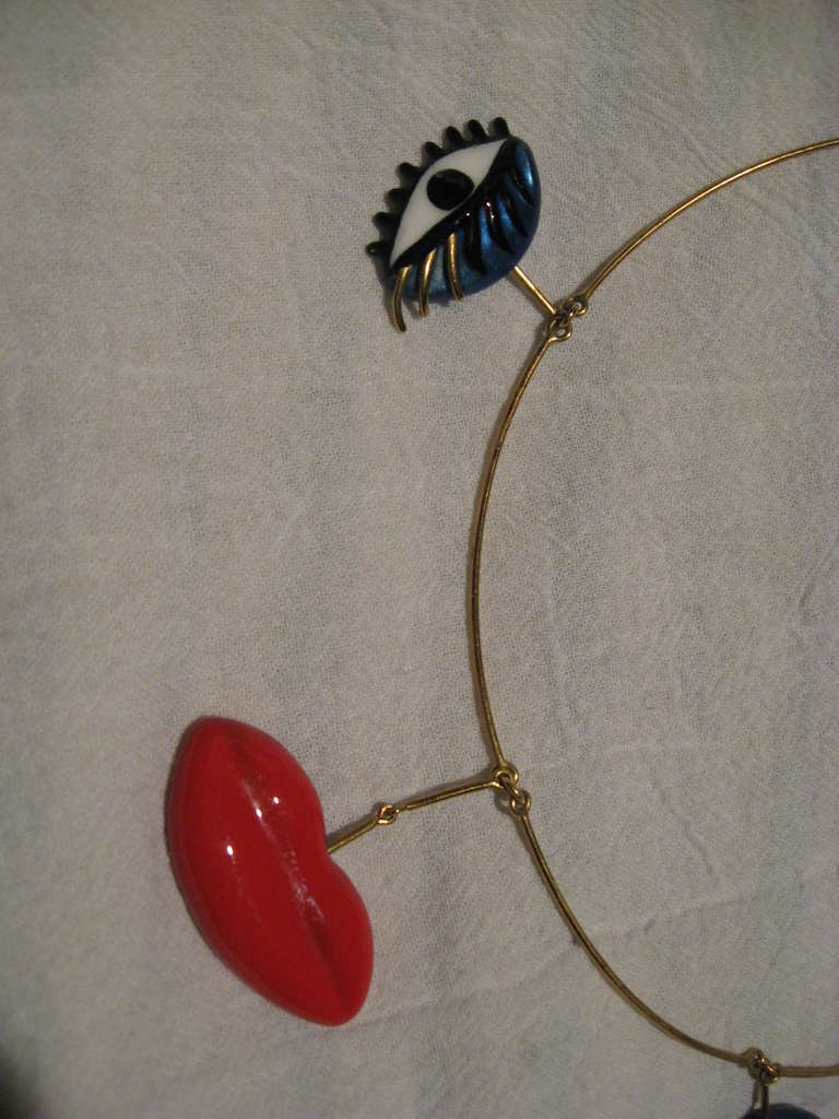 Nikki de Saint Phalle Rare Artist Signed '73 Limited Edition 11/12  18k  Enamel Necklace