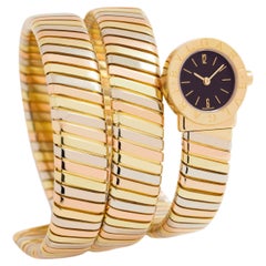 BVLGARI BULGARI 18 Karat Tri-Color Tubogas Wrap Watch Model BB191T