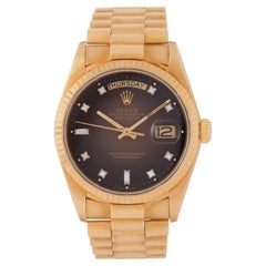 Vintage Rare 1986 Rolex DayDate President Model 18038 Brown Vignette Full Set