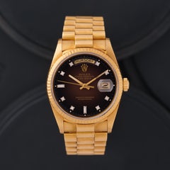 Vintage Rare 1986 Rolex DayDate President Model 18038 Brown Vignette Full Set