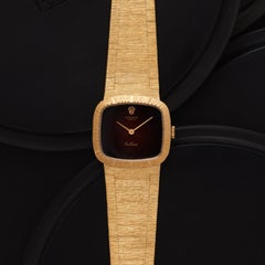 1974 Vintage Rolex Cellini 18 Karat Yellow Gold Red Vignette Watch