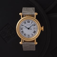 Orologio Cartier Diablo vintage, modello 1429, in oro giallo 18 carati con bracciale a maglie apribili