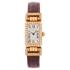 Cartier Art Deco Tank Watch 18k Yellow Gold Diamonds, 1990s, Swiss