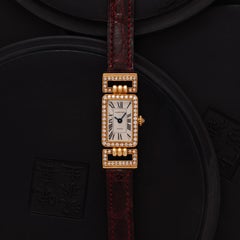 Cartier Art Deco Tank Watch 18k Yellow Gold Diamonds, 1990s, Swiss
