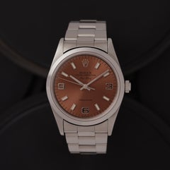 Vintage 1995 Rolex AirKing Model 14000 34mm Salmon Dial Stainless Steel Watch