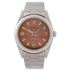 Vintage 1995 Rolex AirKing Model 14000 34mm Salmon Dial Stainless Steel Watch