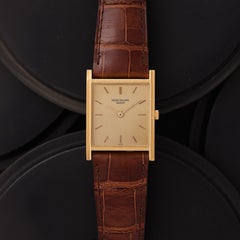 Vintage Patek Philippe Model 3519 Gondolo Tank 18 Karat Yellow Gold Watch