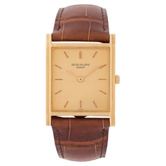 Vintage Patek Philippe Model 3519 Gondolo Tank 18 Karat Yellow Gold Watch