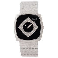 Vintage Piaget Model 9591 A6 Mystery Dial Onyx and Diamond Watch
