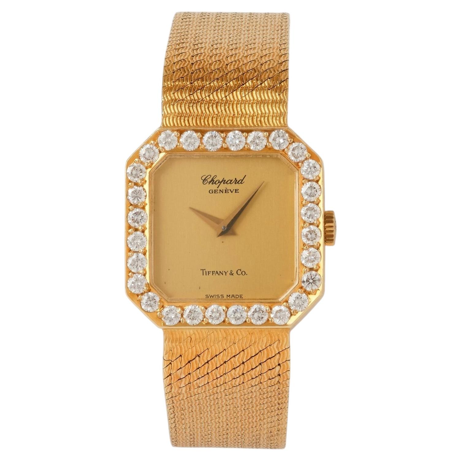 Pre-owned Chopard Vintage  X Tiffany & Co. Model 5111/1 18 Karat Gold And Diamond Watch In Multiple