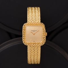 Vintage Rare Vacheron Constantin Rope Detail 18 Karat yellow Gold Dress Watch