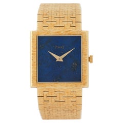 Modèle Piaget Tradition vintage n° 9131A6, décor « Palace », or jaune 18 carats, lapis-lazuli