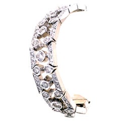 Sebastian Bernard 18K Gold 7.25 Carat Antique Design Diamond Tennis Bracelet