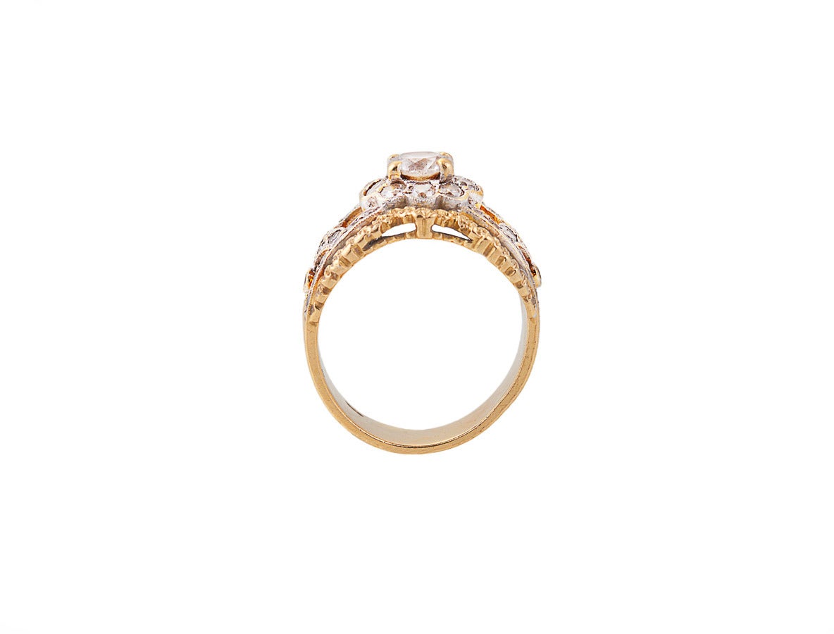 Contemporary Diamond 18 Karat Gold Band Ring For Sale