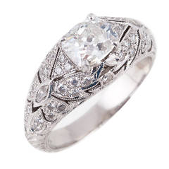 1.24 Carat Diamond Platinum Butterfly Ring